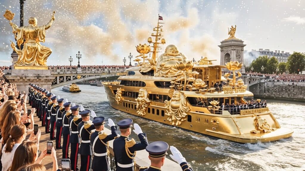 , Clamart,GIANT Golden Buddha Takes Over Paris! 🇫🇷 The Billion-Dollar Seine Parade (2026)