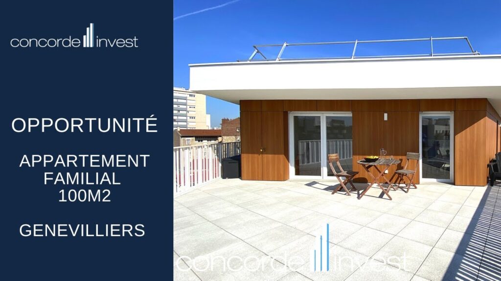 , (Gennevilliers): Gennevilliers – Appartement 100 m² – Terrasse – 4 chambres